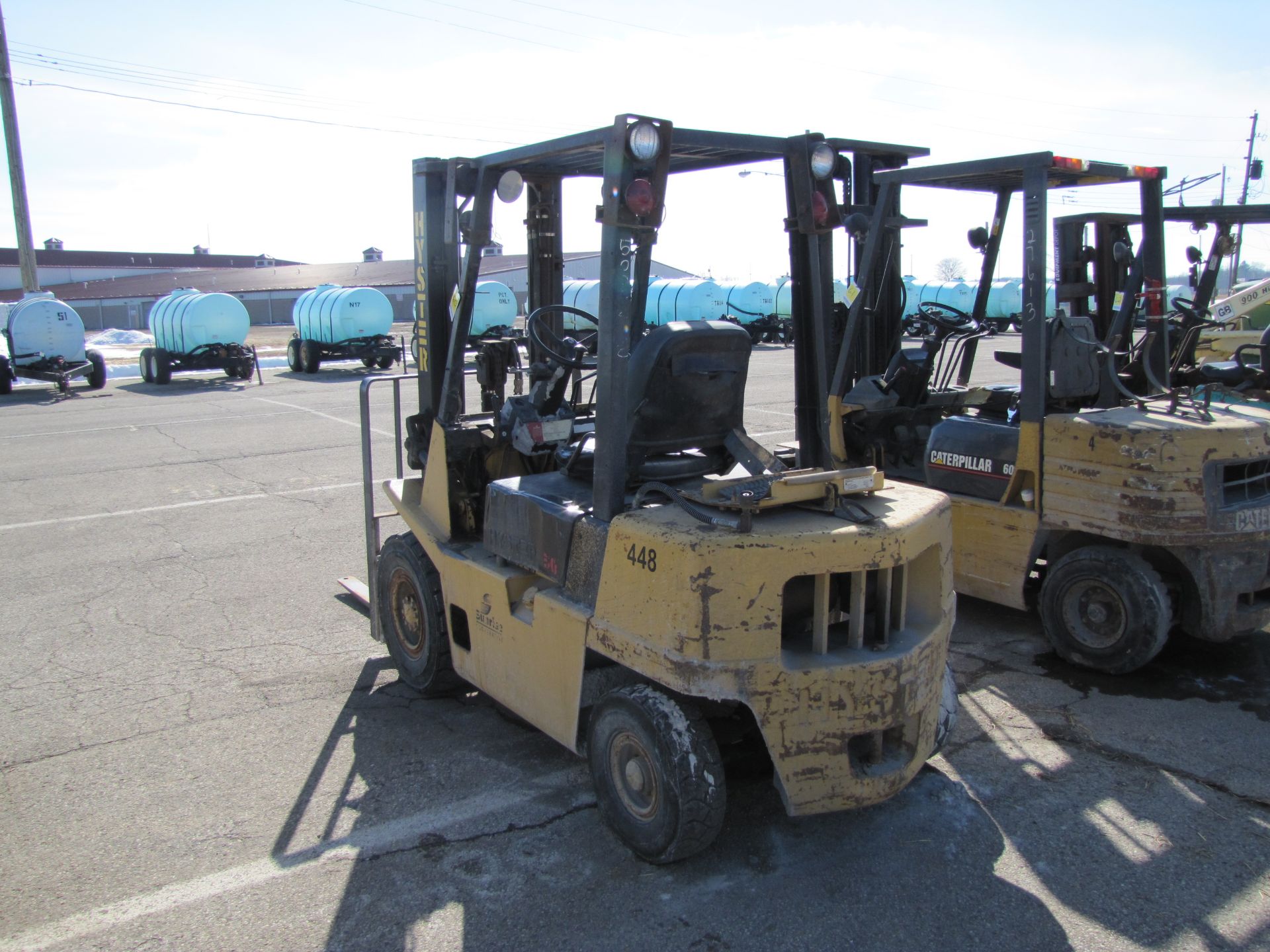 Hyster 50 forklift, 4500 lb capacity, propane, 3-stage, side shift, 7.00x12 fronts, 6.00x9 rears - Image 5 of 13