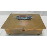 Keswick School of Industrial Arts, Arts & Crafts box of rectangular form, with four ball feet and
