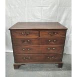 Georgian mahogany chest of drawers with two short drawers over three long graduated drawers. 81cm