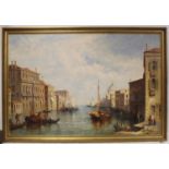 (J ?) VIVIANI (19TH CENTURY ITALIAN SCHOOL). The Grand Canal, Venice. Oil on canvas. 80cm x 121cm.