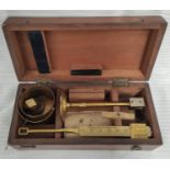 Brass Chondrometer or  corn balance or Chondrometer by J Long, Eastcheap, in mahogany case