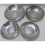 Pair of Keswick School of Industrial Arts Firth Staybrite circular shallow dishes with central