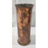 Keswick School of Industrial Arts, Arts & Crafts copper vase of cylindrical form, with slightly