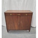 Regency mahogany chiffonier cupboard base with large drawer above pair of doors. 84cn high. 97cm.