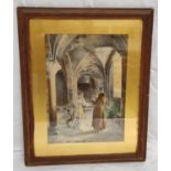 AMY GIAMPIETRI. Juliet and Friar. Watercolour. 37cm x 26cm. Signed and inscribed Roma, 1884.