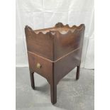 George III mahogany night commode with a tray top above a deep drawer. 76cm high, 38cm wide, 53cm