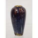 Small Chinese Song style Jun ware vase of baluster form with aubergine and lavender glazes,