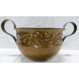 W.H. Mawson of Keswick, Arts and Crafts copper 'Greek' bowl, with repousse foliate scroll and