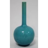 Burmantofts turquoise glazed bottle vase with incised sun motifs, impressed no. 531 with impressed