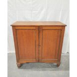 19th century oak cupboard with two doors enclosing a shelved interior, 91cm high, 91cm wide, 40cm
