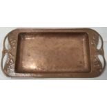 Keswick School of Industrial Arts, Arts & Crafts small copper tray of rectangular form with