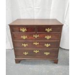Georgian mahogany chest with two short  drawers over three graduated drawers raised on bracket feet.