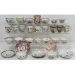 Collection of 18th century Chinese and other tea wares, including tea bowls, coffee cups, saucers