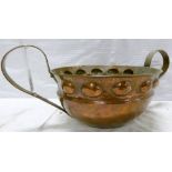 W.H. Mawson of Keswick, Arts and Crafts copper 'Greek' bowl, with repousse bead borders, with twin