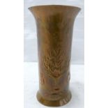 Keswick School of Industrial Arts, Arts & Crafts small copper vase of cylindrical form with flared