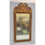 19th century giltwood pier glass, the mirror frame decorated with pierced scrolls and floral