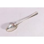 Contemporary silver serving spoon of oar pattern, with rat tail to the reverse of the bowl, by A