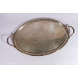 George VI silver twin-handled tray by Roberts & Belk, Sheffield, 1943, 53cm across the handles,