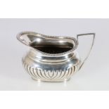 Edward VII silver cream jug with gadrooned decoration by Jay, Richard Attenborough Co. Ltd,