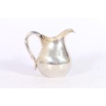 Chinese silver cream jug with textured body and bamboo imitation handle, character marks to base and