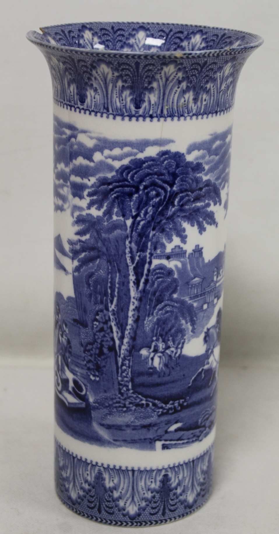 18th century Chinese blue and white porcelain teapot of reeded cylindrical form with entwined - Image 14 of 21