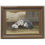 J. Whittaker (Late 19th/Early 20th Century British Naive School). "A sweet repose" - Cat with