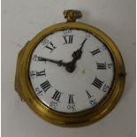 Late 18th century patch box modelled as a watch with enamelled dial.