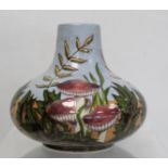 Cobridge stoneware "Autumn's Dawn" pattern vase of squat baluster form, with painted and impressed