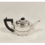 Victorian silver batchelor's teapot, half fluted, by Roberts and Belk, Sheffield 1898, 8 1/2oz /