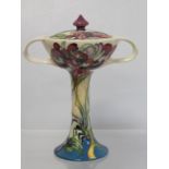 Modern Moorcroft Pottery "Kingsmere Fen" covered coupe, designed by Emma Bossons, impressed and