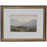 Arthur Tucker (British 1863-1929). A Lakeland tarn with figures in foreground (Angle Tarn?).