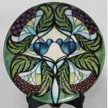 Modern Moorcroft Pottery "Blackwell" pattern circular plate, designed by Nicola Slaney(?), in