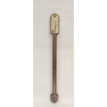 Stick barometer by I Blatt Brighton with thermometer.