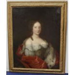 Follower of Sir Peter Lely. Portrait of a lady in 17th century dress. Oil on canvas. 90cm x 68.