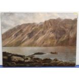 Attributed to William Mitchell of Maryport (British 1845-1914). Screes, Wastwater. Oil on canvas.