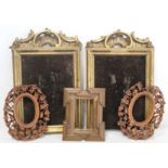 Pair of 19th century picture frames, carved and pierced with acorns and oakleaves, to fit images