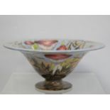 Cobridge stoneware "Autumn's Dawn" pattern flared footed bowl, with painted and impressed marks,