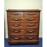 19th century walnut chest of drawers with two small drawers above four long drawers, with