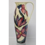 Modern Moorcroft Pottery "Wyevale" pattern jug of slender baluster form, designed by Philip