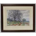 Ernest Glaister (British 1903-1973). Rural landscape. Watercolour. 35.5cm x 51cm. Signed. Proceeds