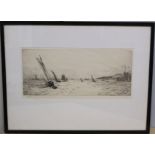 The Solent from Southsea, monochrome etching by William Lionel Wyllie (1851-1931), signed in pencil,