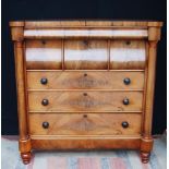 Late Victorian Scottish mahogany chest of drawers with a long drawer above three deep drawers and