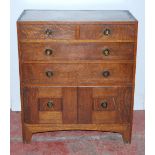 Arts & Crafts oak chest of drawers by Heal & Son, London, with two short and two long drawers