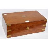 Victorian walnut writing slope enclosing a tooled leather interior and fitted compartments, 16cm