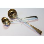 Pair of Scottish provincial toddy ladles, probably by J Erskine, Aberdeen.