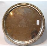 Scottish silver circular tray, matching the preceding lot, 36cm, 53oz or 1,722g.