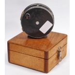 Hardy Brothers 'The Perfect' fishing reel, 3 7/8in, in fitted wooden box, 9.5cm diameter.