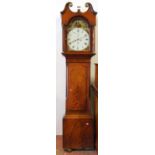 19th century Scottish mahogany inlaid eight day longcase clock by James Johnson of Linlithgow, the