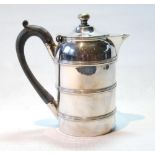 Silver coffee biggin, by Hamilton & Inches, Edinburgh 1887, cylindrical, with three moulded bands,