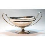 Silver oval sauce tureen base by Cornelius Bland, 1793, with moulded handles, 12oz or 382g.